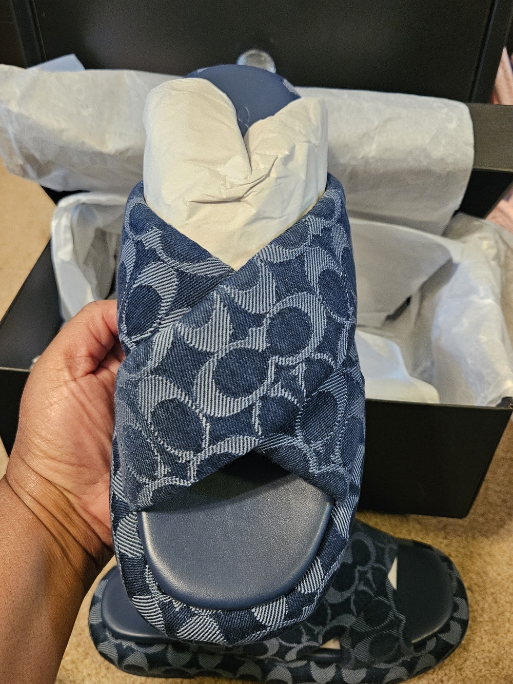 Coach Penelope Signature C Denim Sandal - Picture 14 of 16